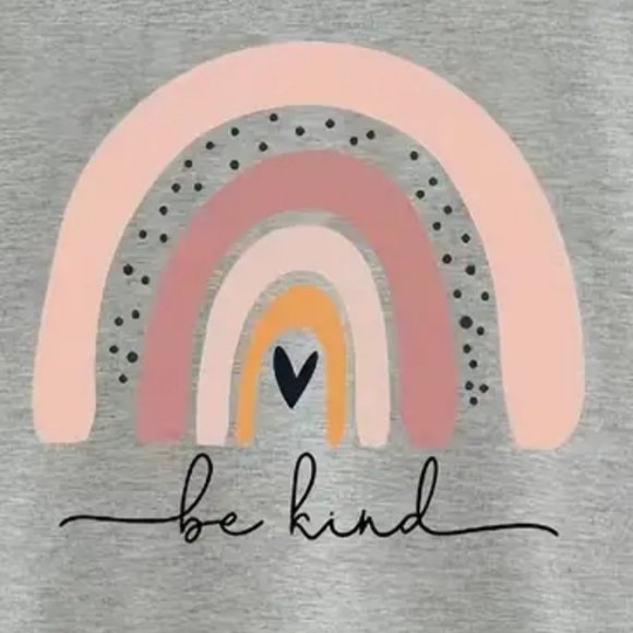 NWT Girl's Be Kind Pink Rainbow Long Sleeve Sweatshirt - Picture 2 of 2